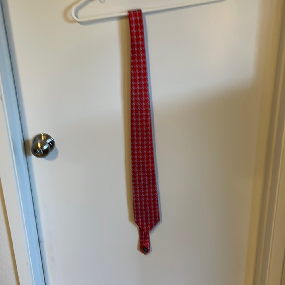 Dark orange and blue tie